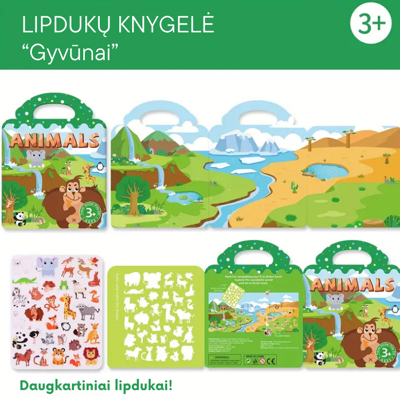 Daugkartinės lipdukų knygelės (6 temos)