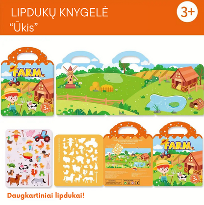 Daugkartinės lipdukų knygelės (6 temos)