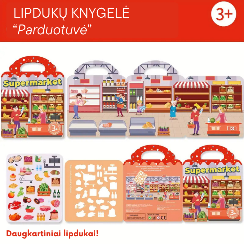 Daugkartinės lipdukų knygelės (6 temos)