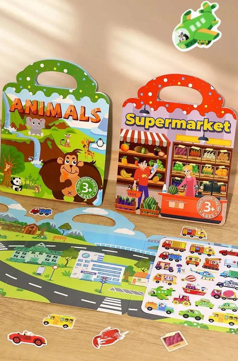 Daugkartinės lipdukų knygelės (6 temos)